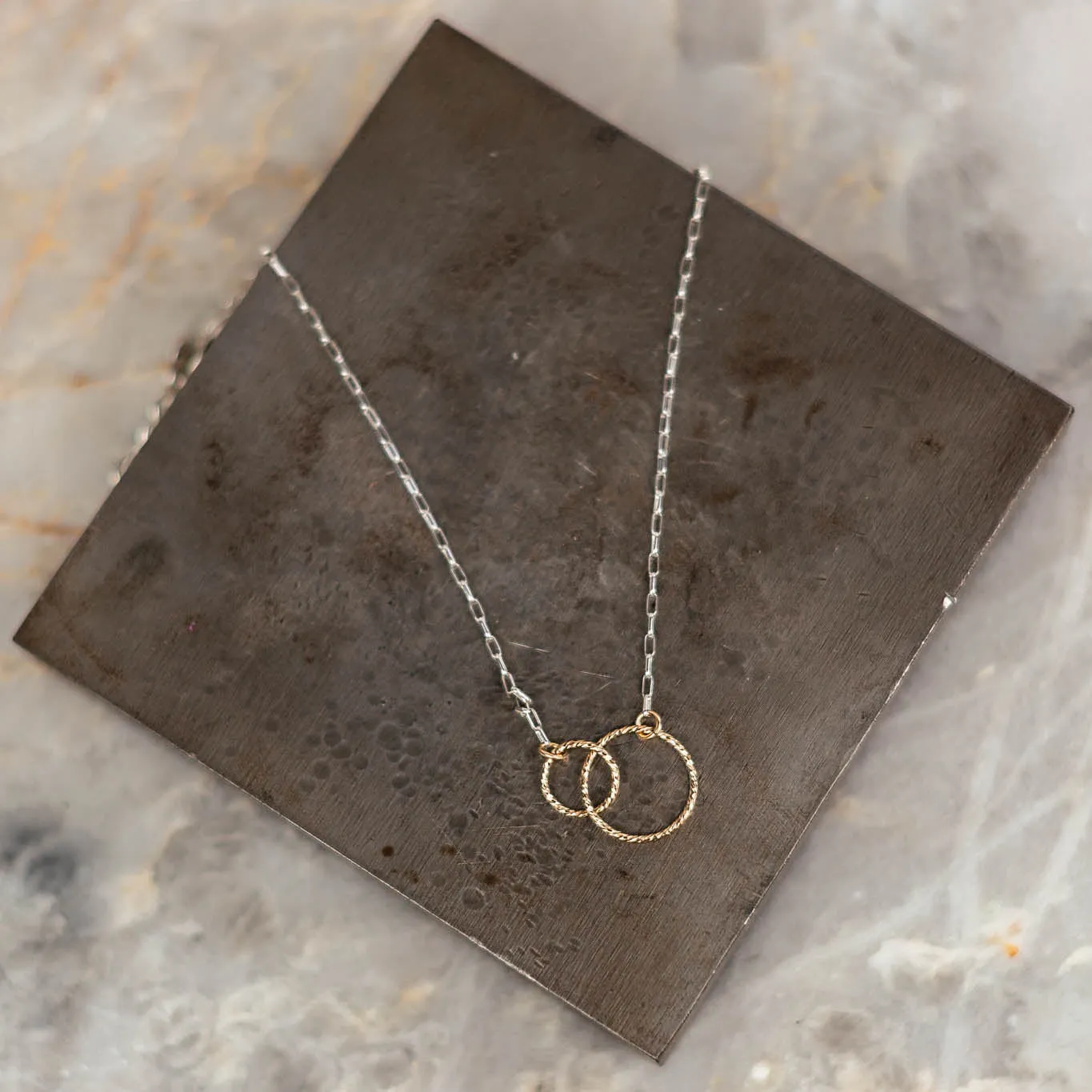 Everly Mixed Metal Circle Necklace