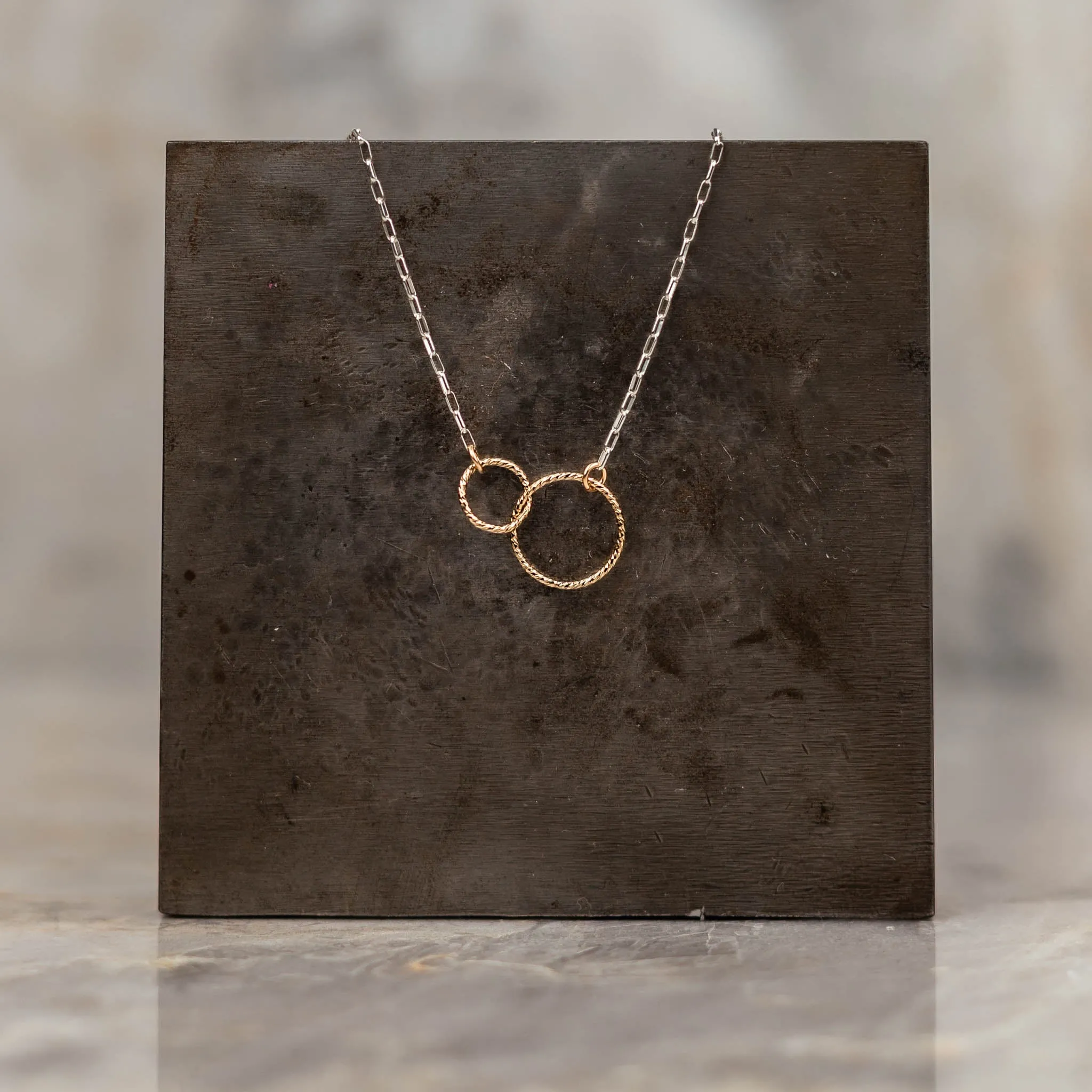 Everly Mixed Metal Circle Necklace