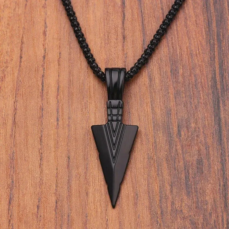 Fashion Men Triangle Arrow Necklace Indian Triangle Pendant Hip Hop Necklaces for Men Punk Jewelry Accessories Anniversary Gift