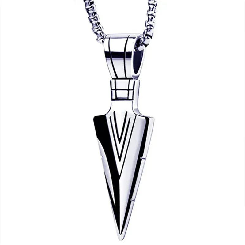 Fashion Men Triangle Arrow Necklace Indian Triangle Pendant Hip Hop Necklaces for Men Punk Jewelry Accessories Anniversary Gift