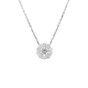 Flower CZ Pendant Necklace