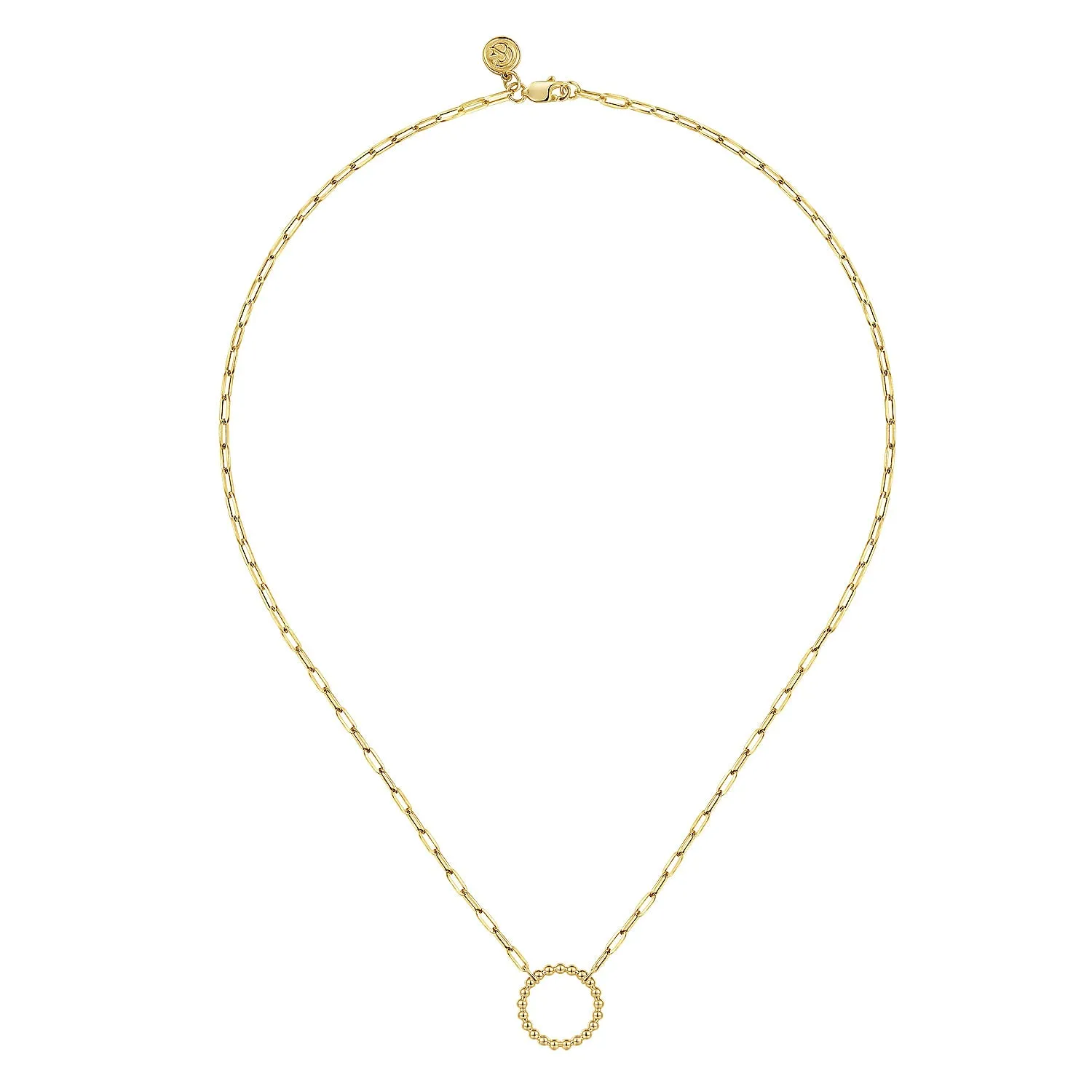 Gabriel & Co. Yellow Gold Bujukan Circle Necklace NK7131Y4JJJ