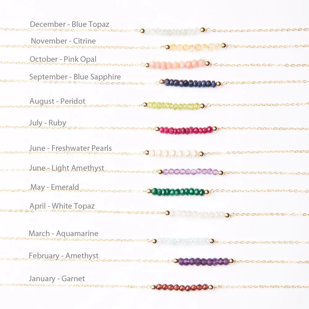 Gemstone Birthstone Necklace - CG291N. Starts at