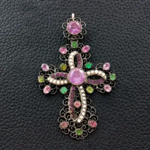 Gemstone Cross Pendant from the 1700's