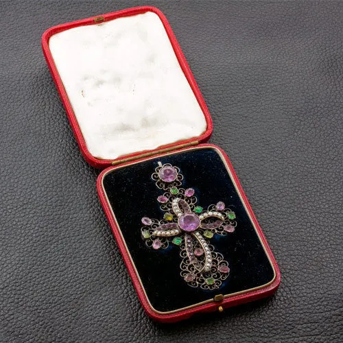 Gemstone Cross Pendant from the 1700's