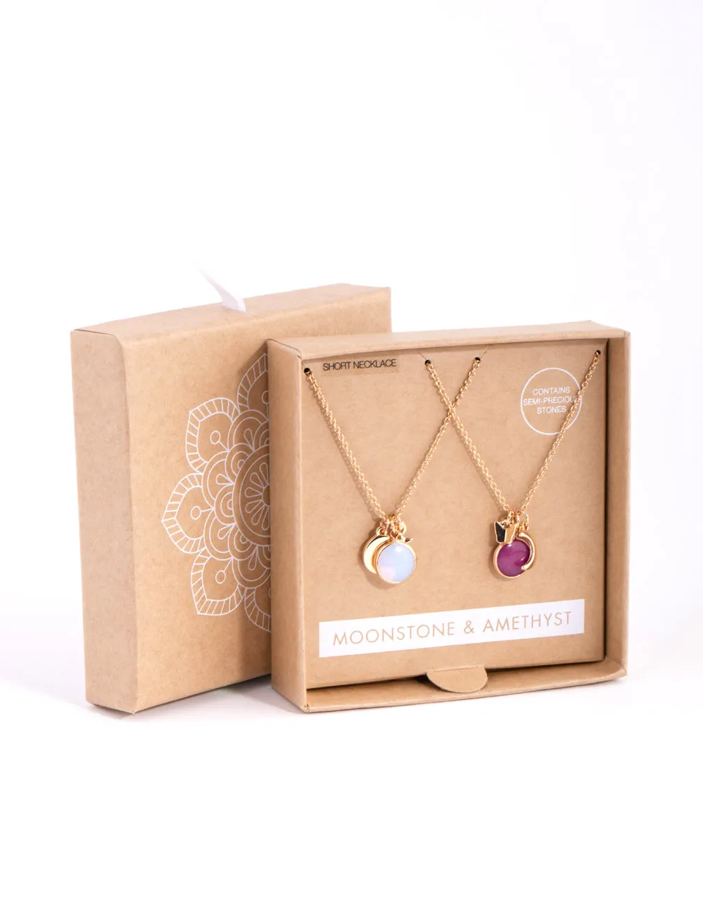 Gold & Purple Semi-Precious Star Necklace Pack