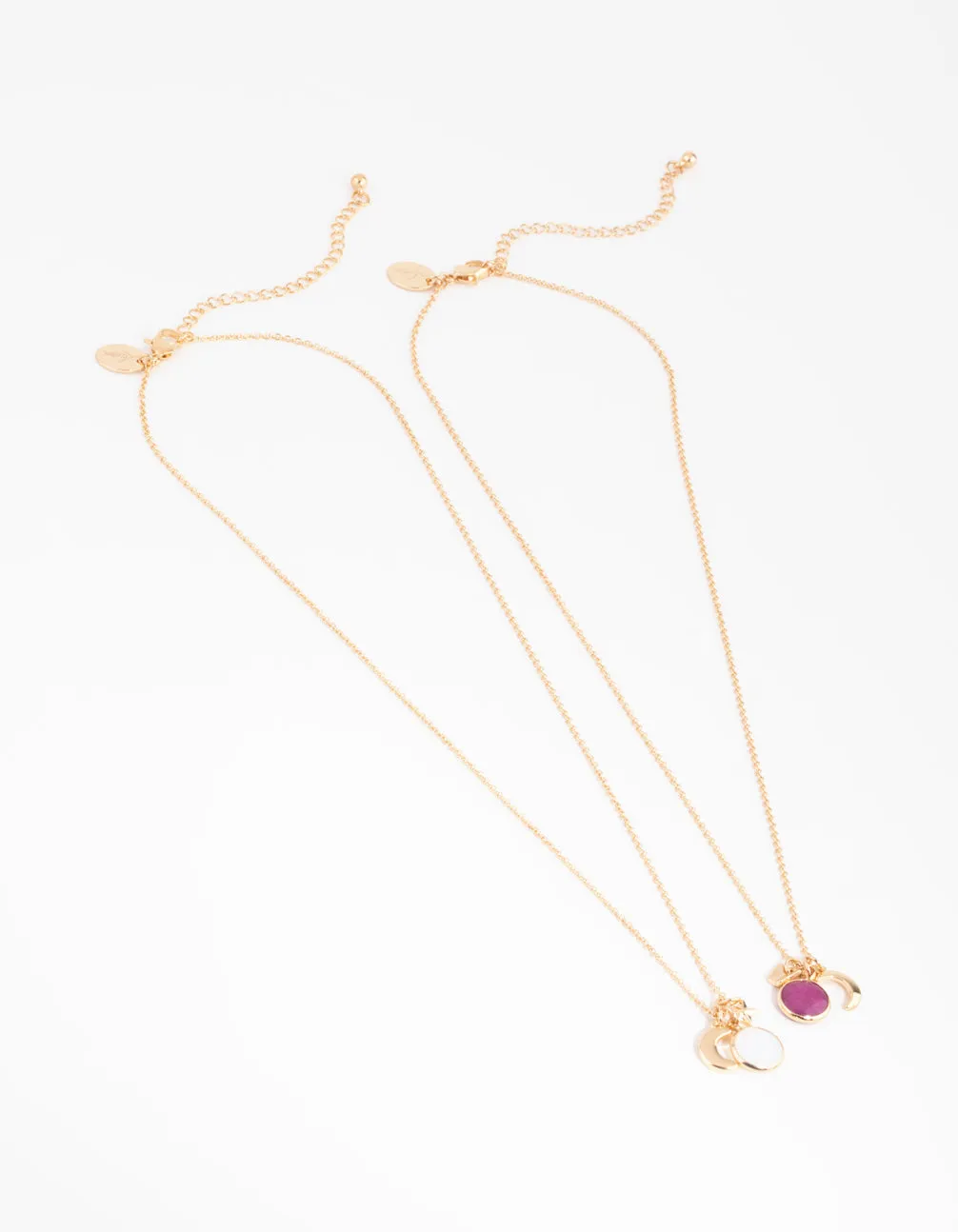 Gold & Purple Semi-Precious Star Necklace Pack