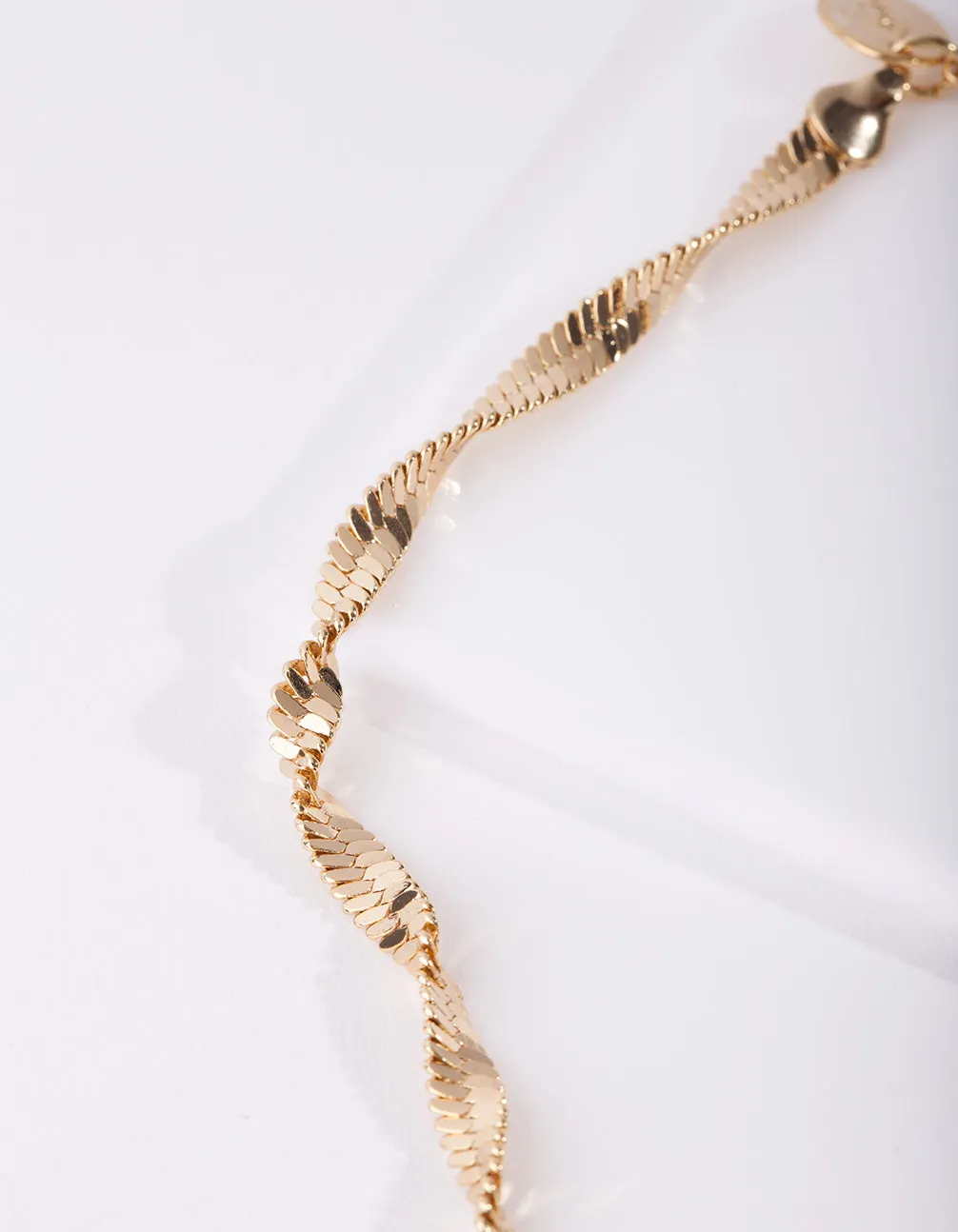 Gold Plated Twisted Long Necklace