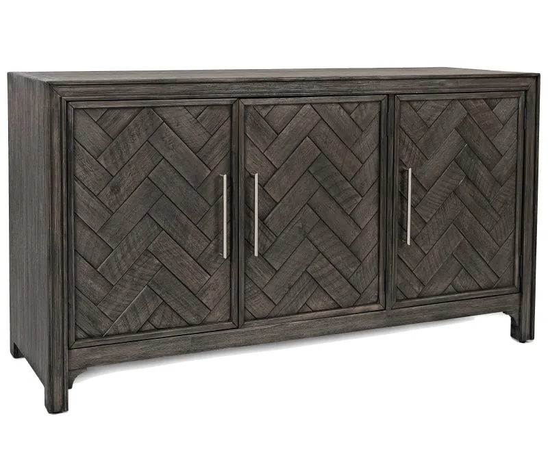 Gramercy Chevron - 60" Accent Cabinet - Dark Grey