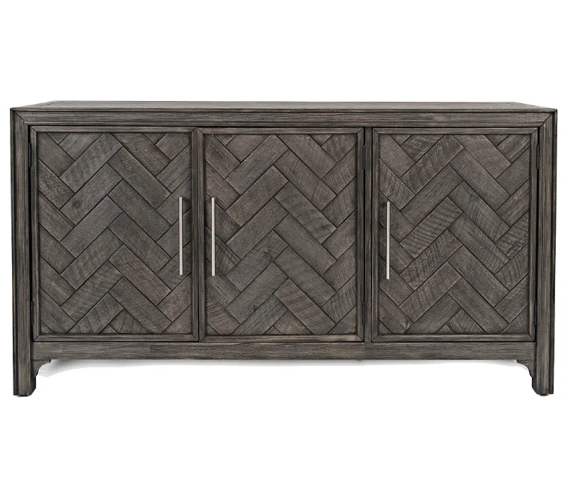 Gramercy Chevron - 60" Accent Cabinet - Dark Grey