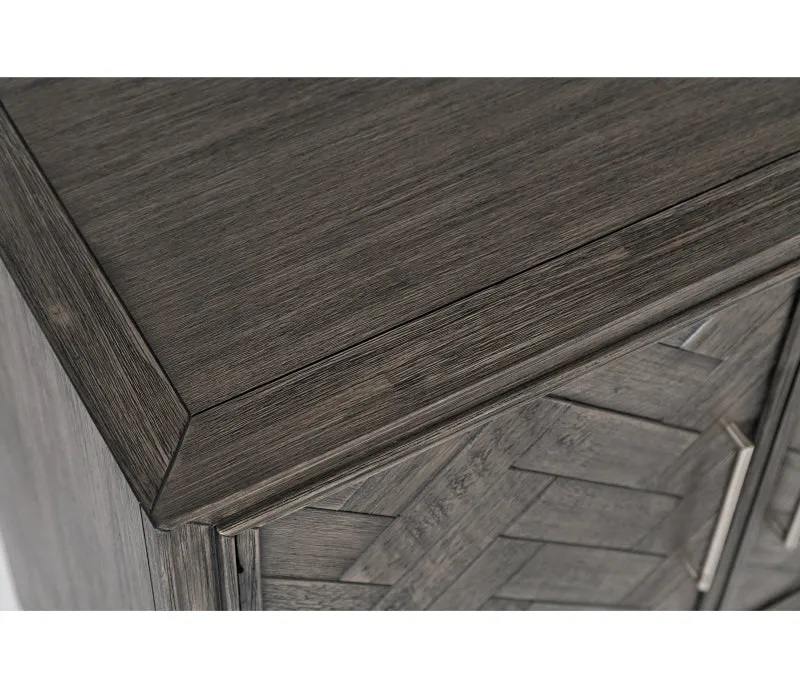 Gramercy Chevron - 60" Accent Cabinet - Dark Grey