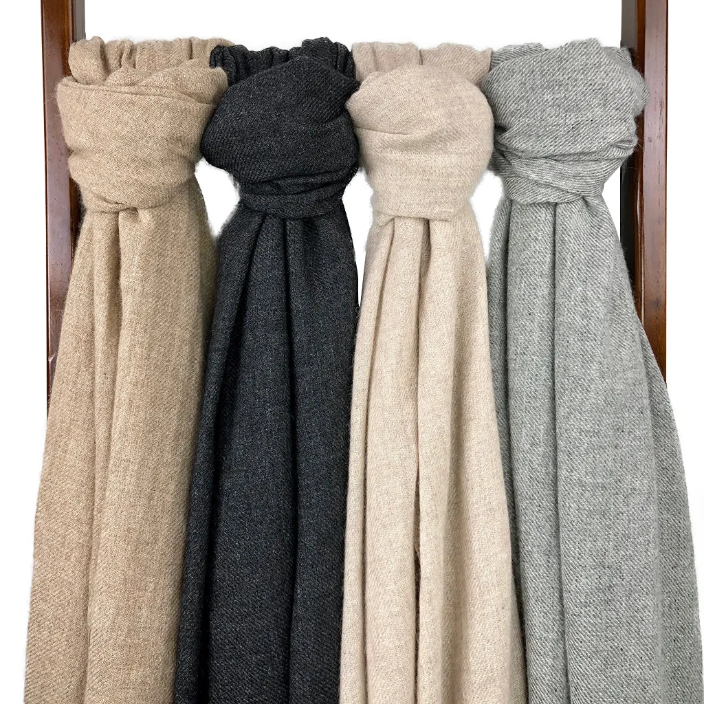 Gray Handloom Cashmere Scarf by SLATE   SALT