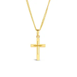 Men's Small Gold Cross Necklace