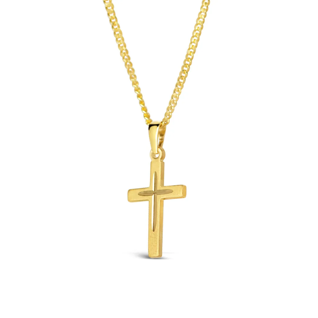 Men's Small Gold Cross Necklace