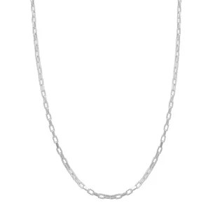 Men's Tarnish Resistant Rhodium Plated Cable Chain