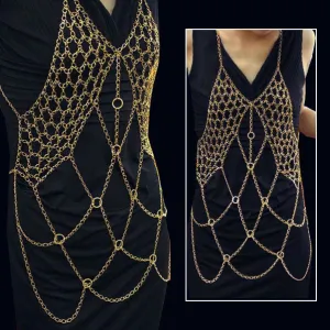 Metallic Finish Dress Style Bodychain Body Chain