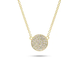 Mini Diamond Disc Pendant Necklace