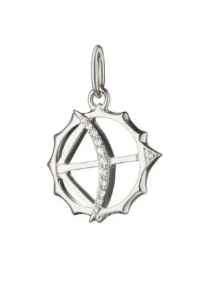 MINI "APOLLO" STERLING SILVER CHARM WITH SAPPHIRES - STRENGTH