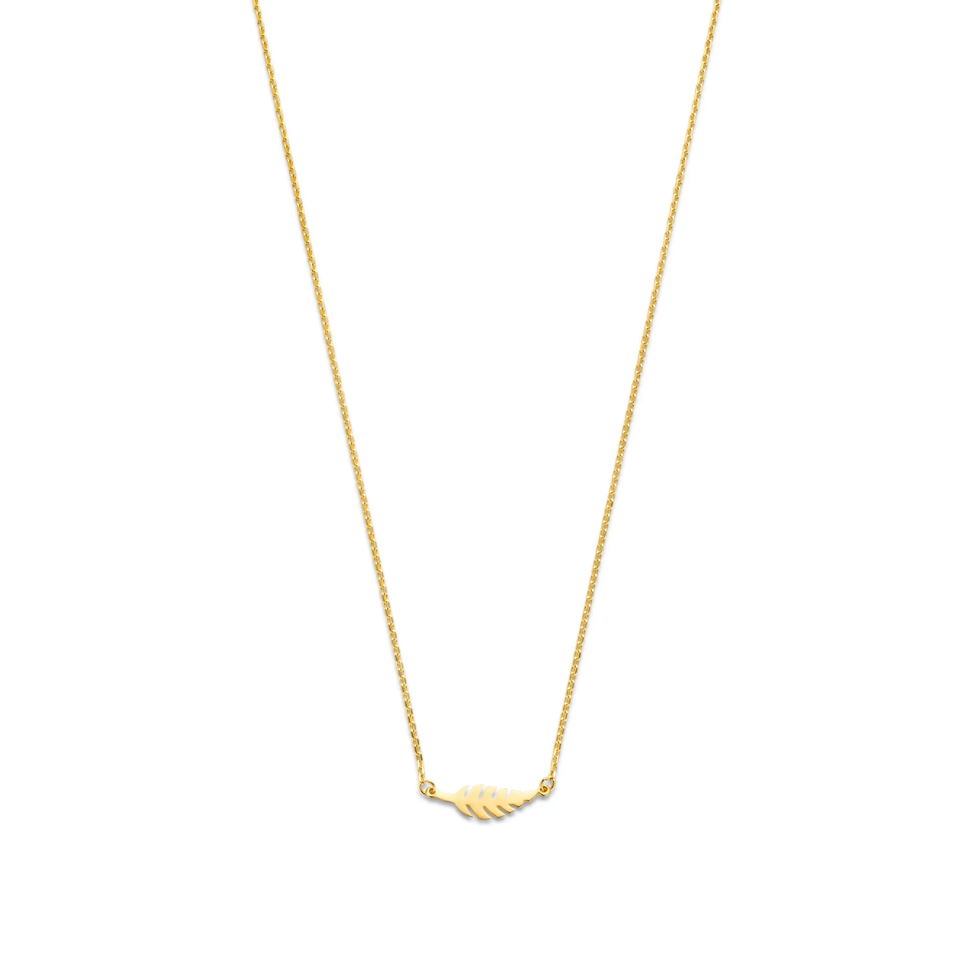 Monceau Giselle 14 karat gold necklace with feather