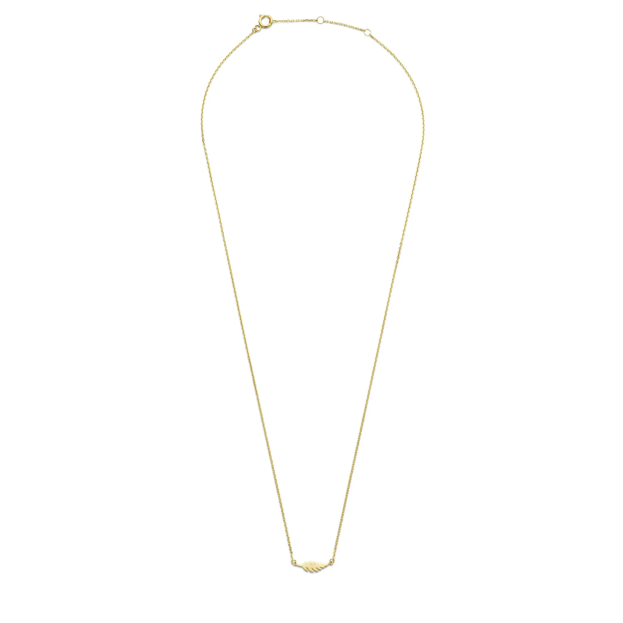 Monceau Giselle 14 karat gold necklace with feather