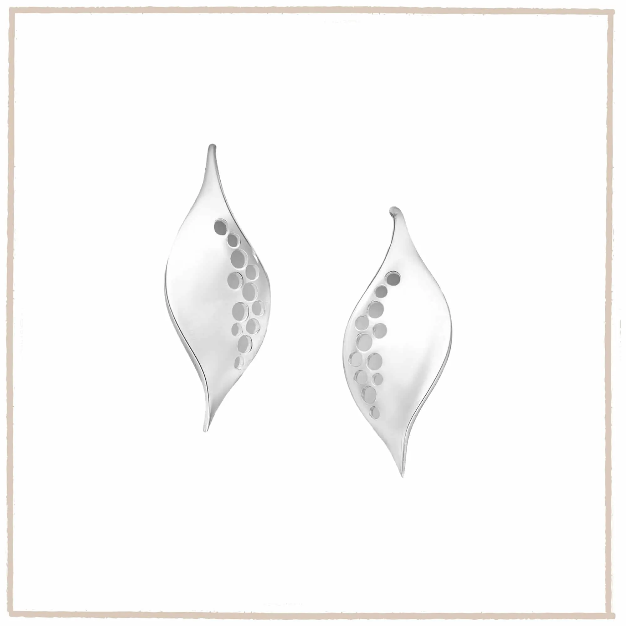 Morning Dew Sterling Silver Leaf Earrings