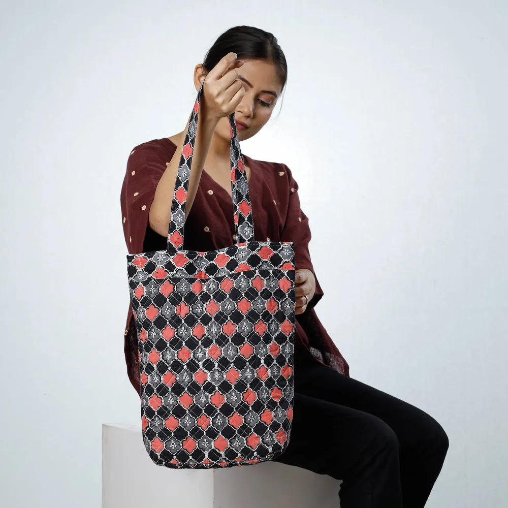 Multicolor - Handcrafted Quilted Sanganeri Block Printed Shoulder Bag