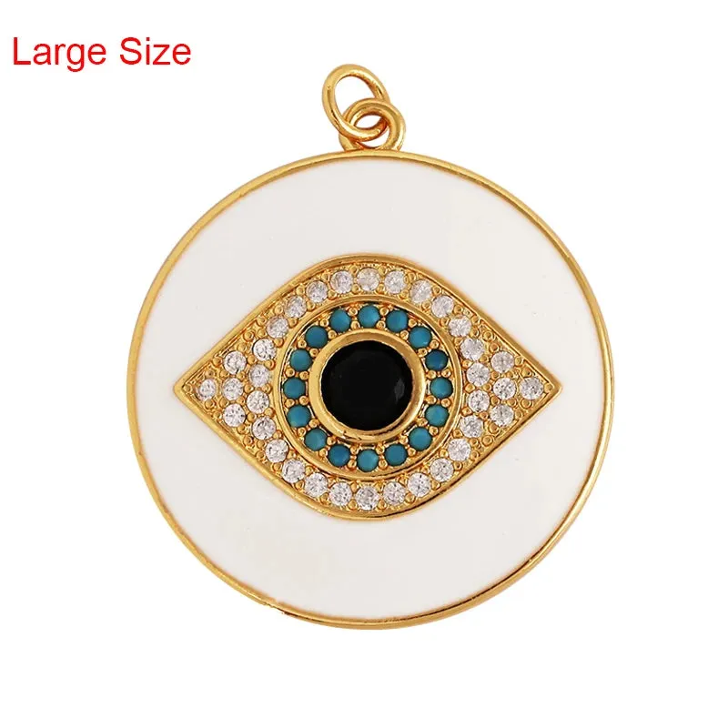 Protective Turkish Blue Evil Eye Charm Pendant with Zirconia