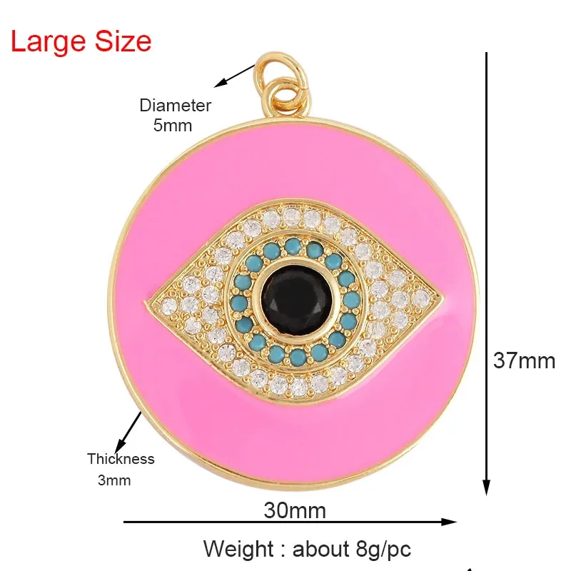 Protective Turkish Blue Evil Eye Charm Pendant with Zirconia