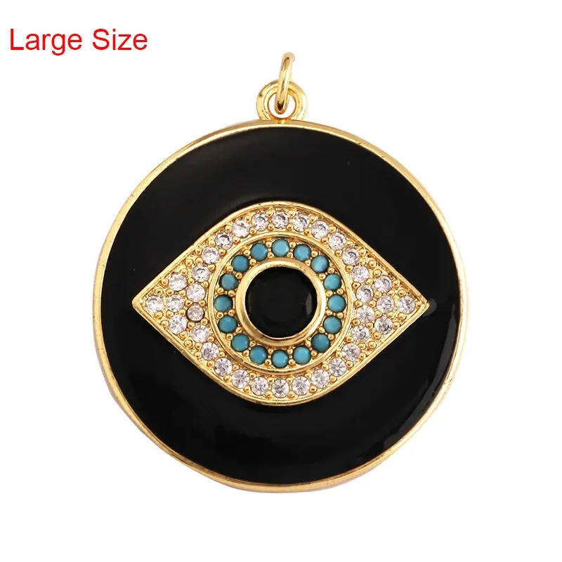 Protective Turkish Blue Evil Eye Charm Pendant with Zirconia