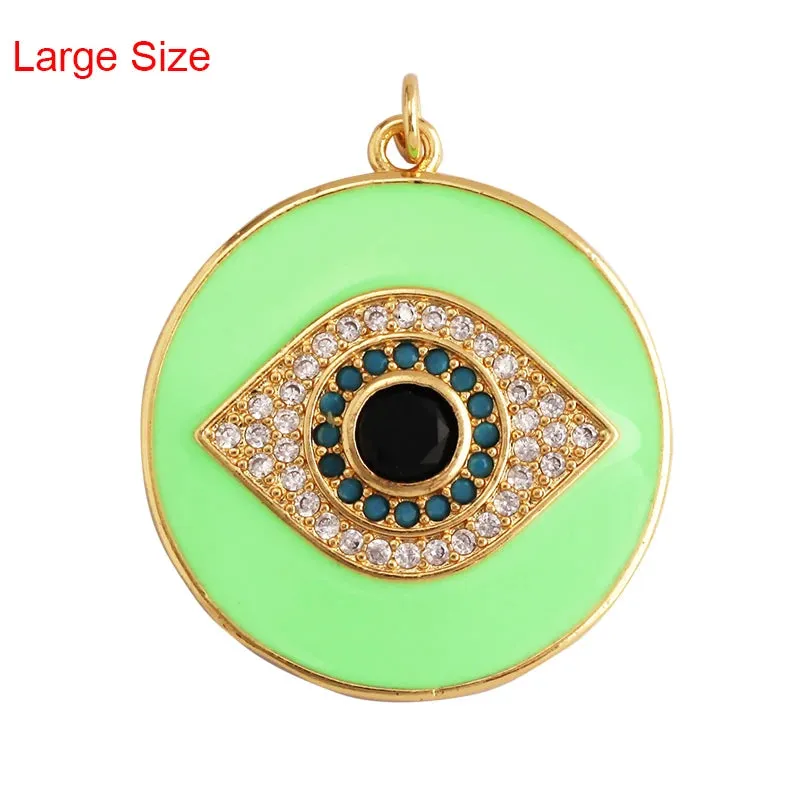 Protective Turkish Blue Evil Eye Charm Pendant with Zirconia