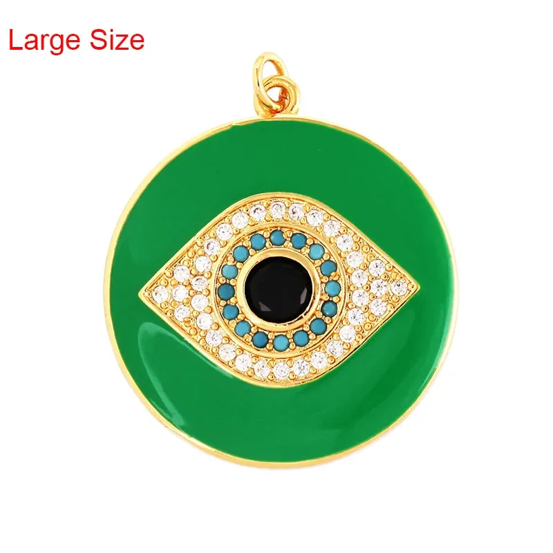 Protective Turkish Blue Evil Eye Charm Pendant with Zirconia