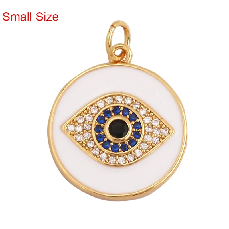 Protective Turkish Blue Evil Eye Charm Pendant with Zirconia