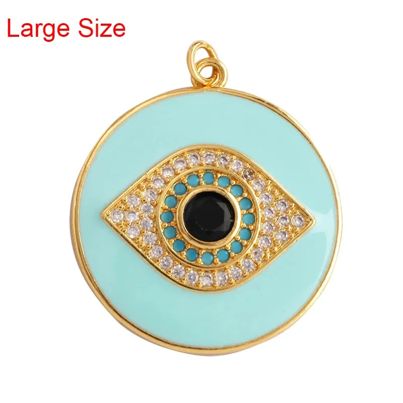 Protective Turkish Blue Evil Eye Charm Pendant with Zirconia