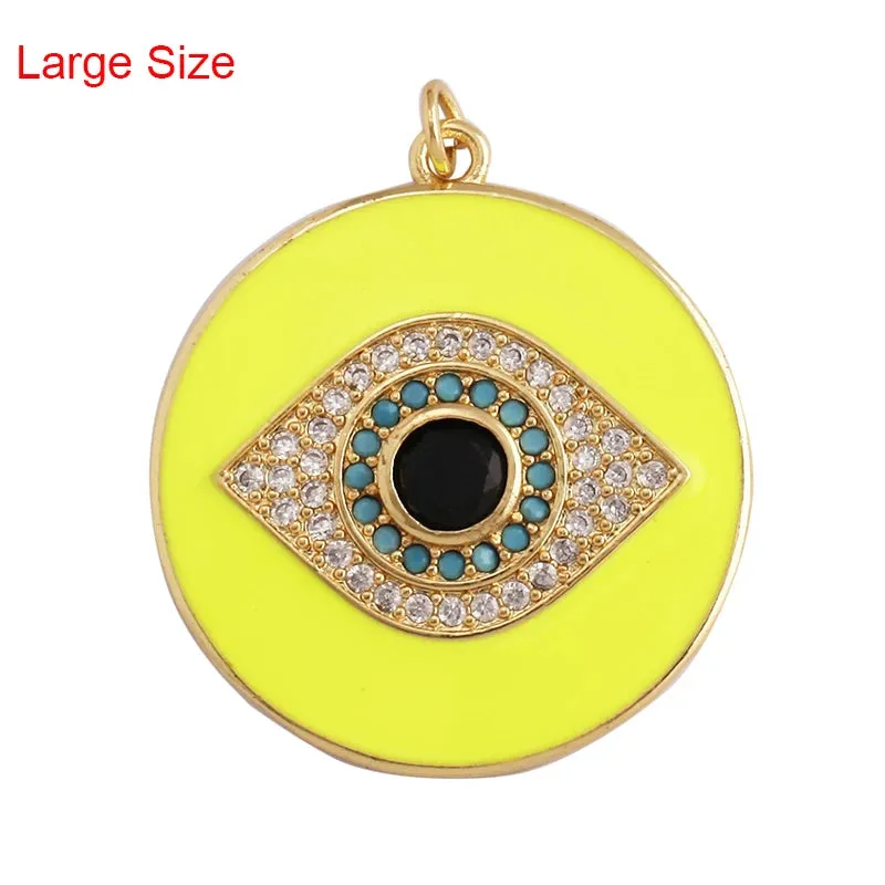 Protective Turkish Blue Evil Eye Charm Pendant with Zirconia