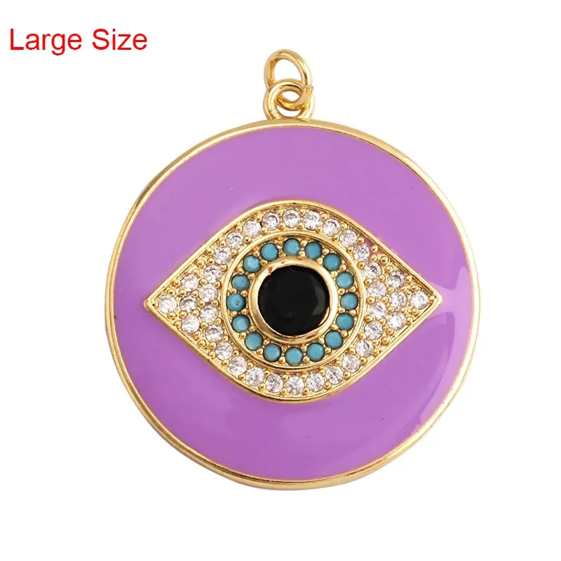 Protective Turkish Blue Evil Eye Charm Pendant with Zirconia