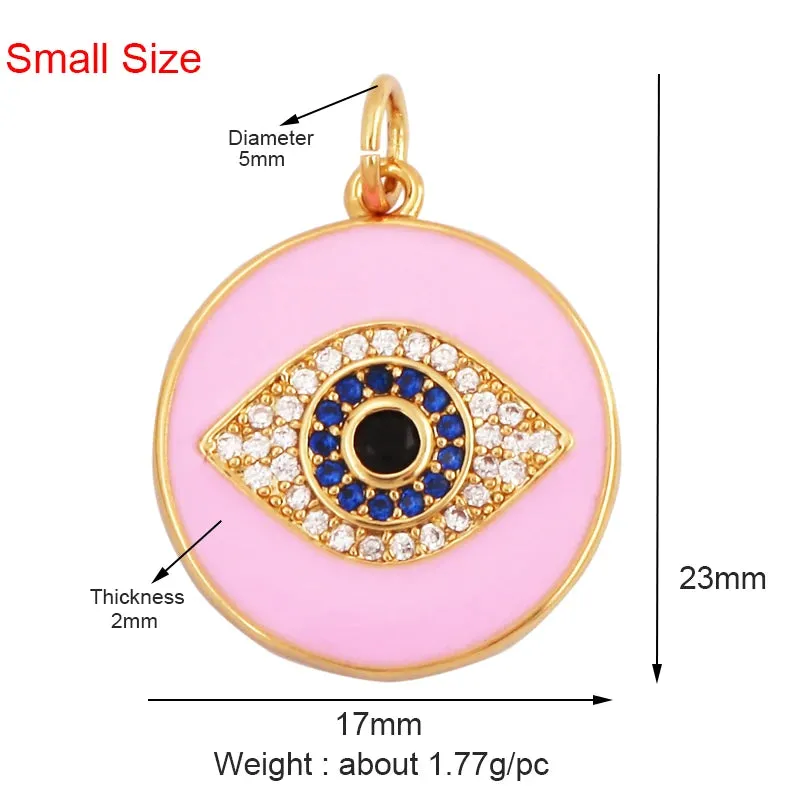 Protective Turkish Blue Evil Eye Charm Pendant with Zirconia