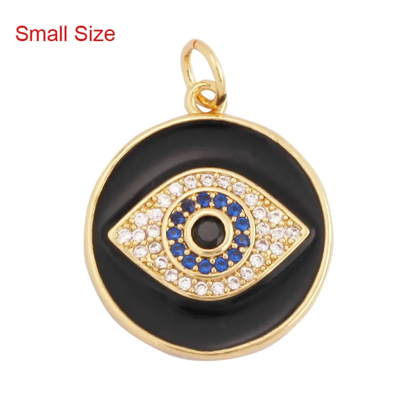 Protective Turkish Blue Evil Eye Charm Pendant with Zirconia