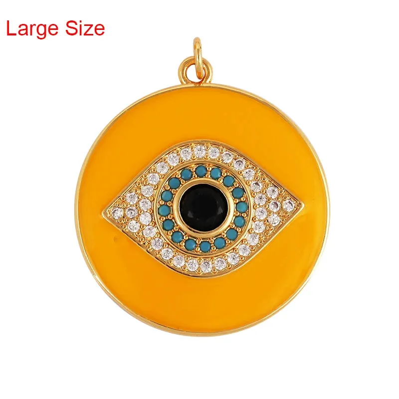 Protective Turkish Blue Evil Eye Charm Pendant with Zirconia