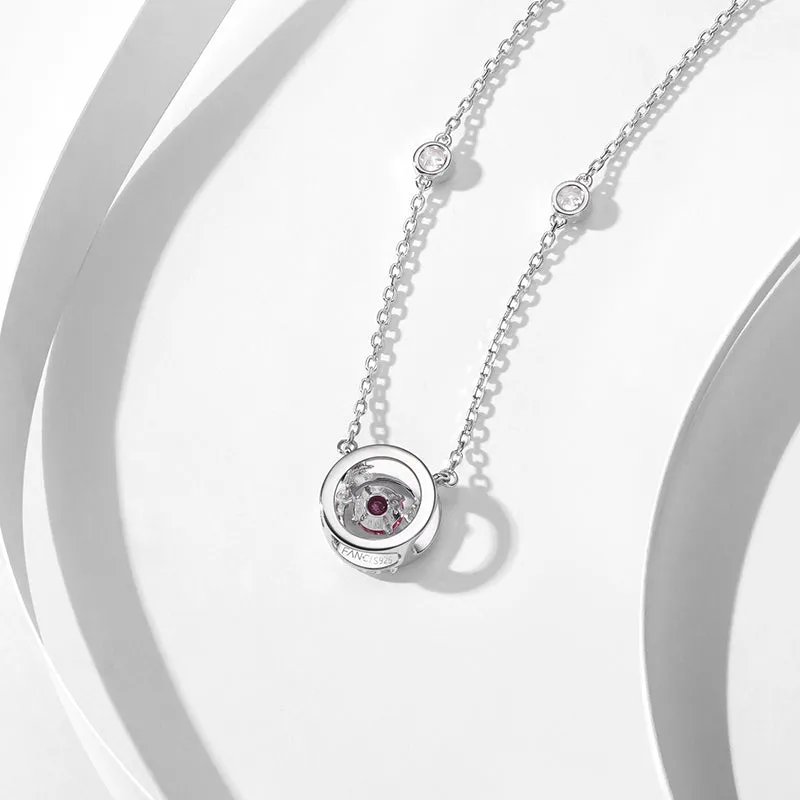 "Eternal Pulse" Sterling Silver Circle Necklace