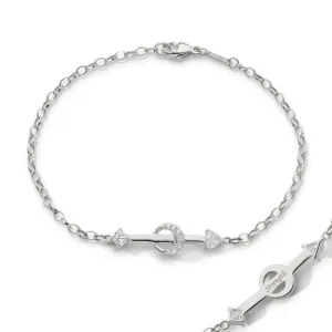 "STRENGTH" ARROW PETITE POESY STERLING SILVER BRACELET