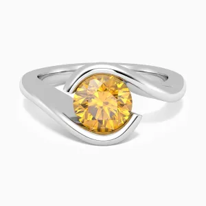 Round Cut Citrine Promise Ring in Sterling Silver | Irosk Australia ®