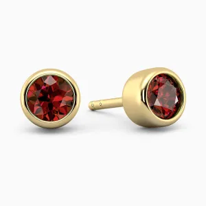 Round Shape Garnet Earrings in Gold - Irosk ®