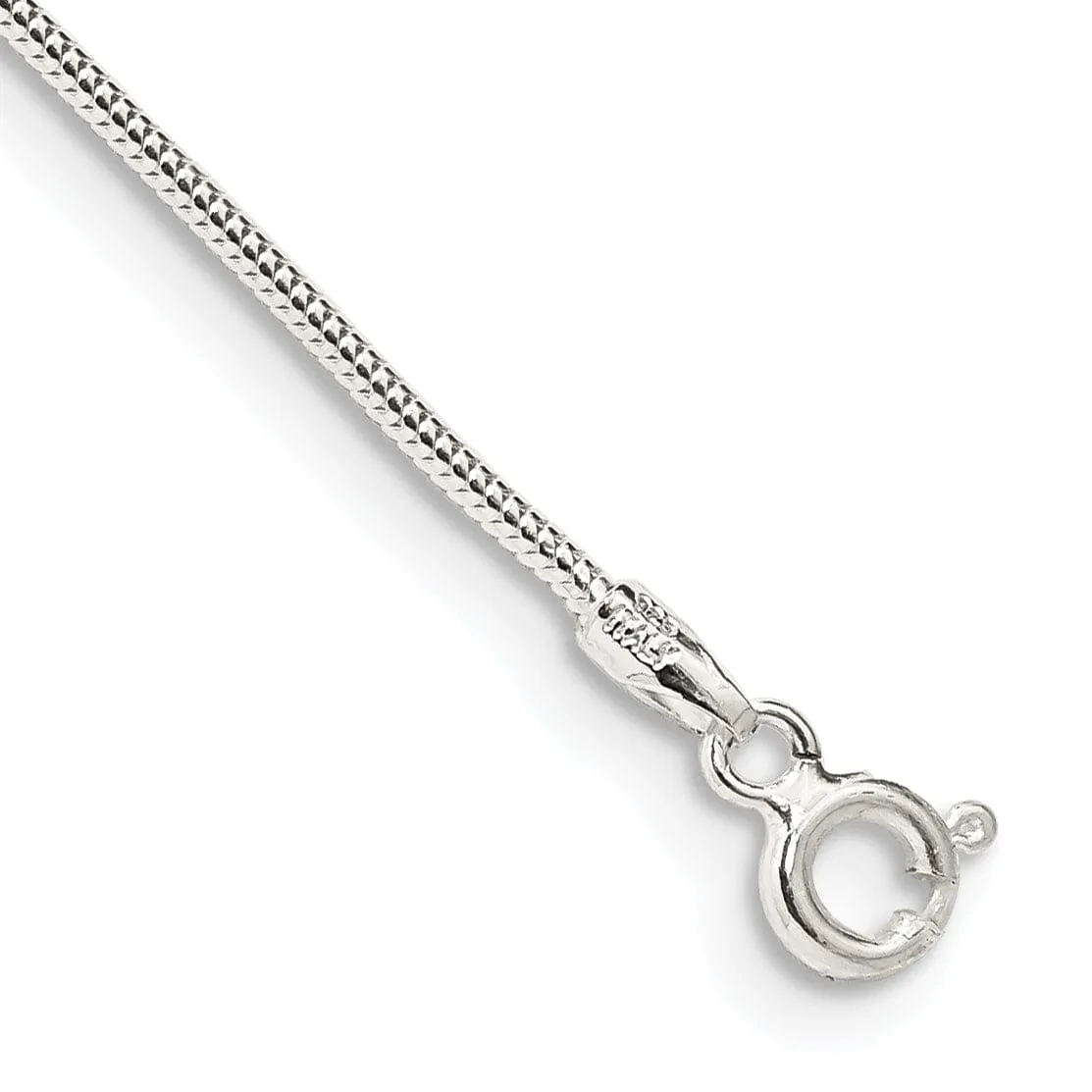 Silver Polished 1.20-mm Round Snake Chain