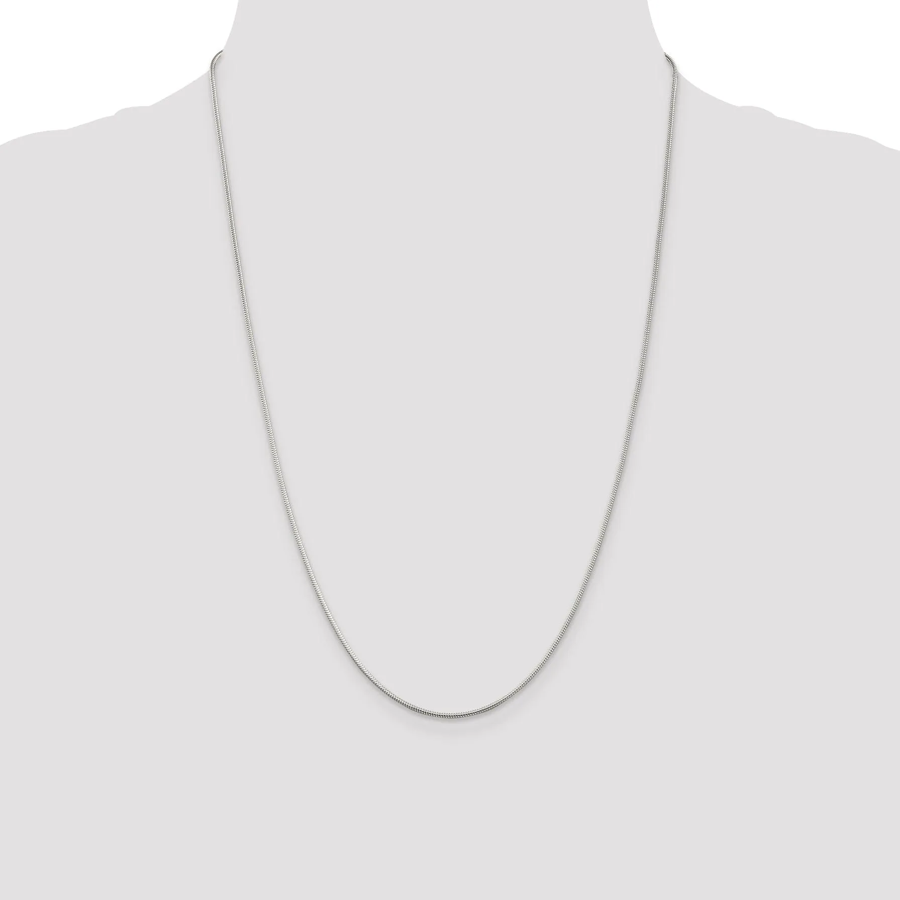 Silver Polished 1.20-mm Round Snake Chain