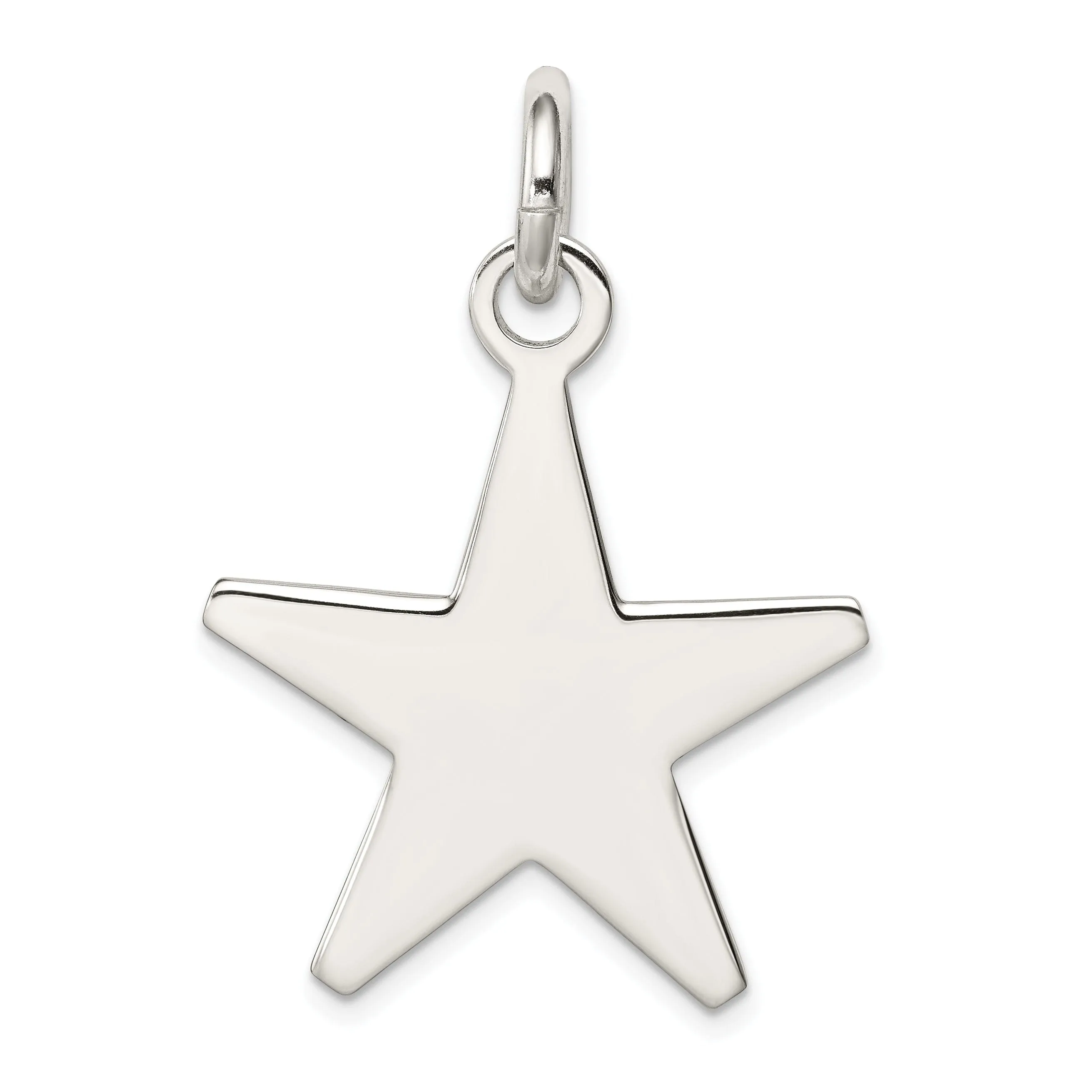 Silver Polished Finish Star Charm Pendant