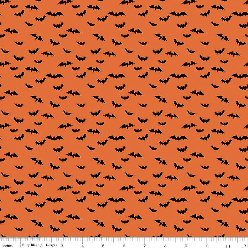 Sophisticated Halloween | Bats Orange by My Mind's Eye for Riley Blake | C14625-ORANGE