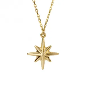 Starburst 9ct Yellow Gold Necklace GN382