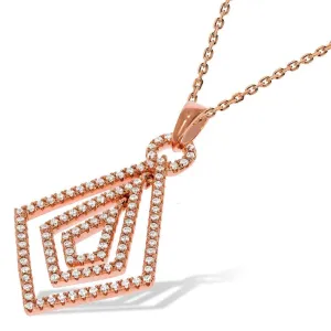 Sterling Silver & Rose Gold Vermeil Fancy Drop CZ Necklace