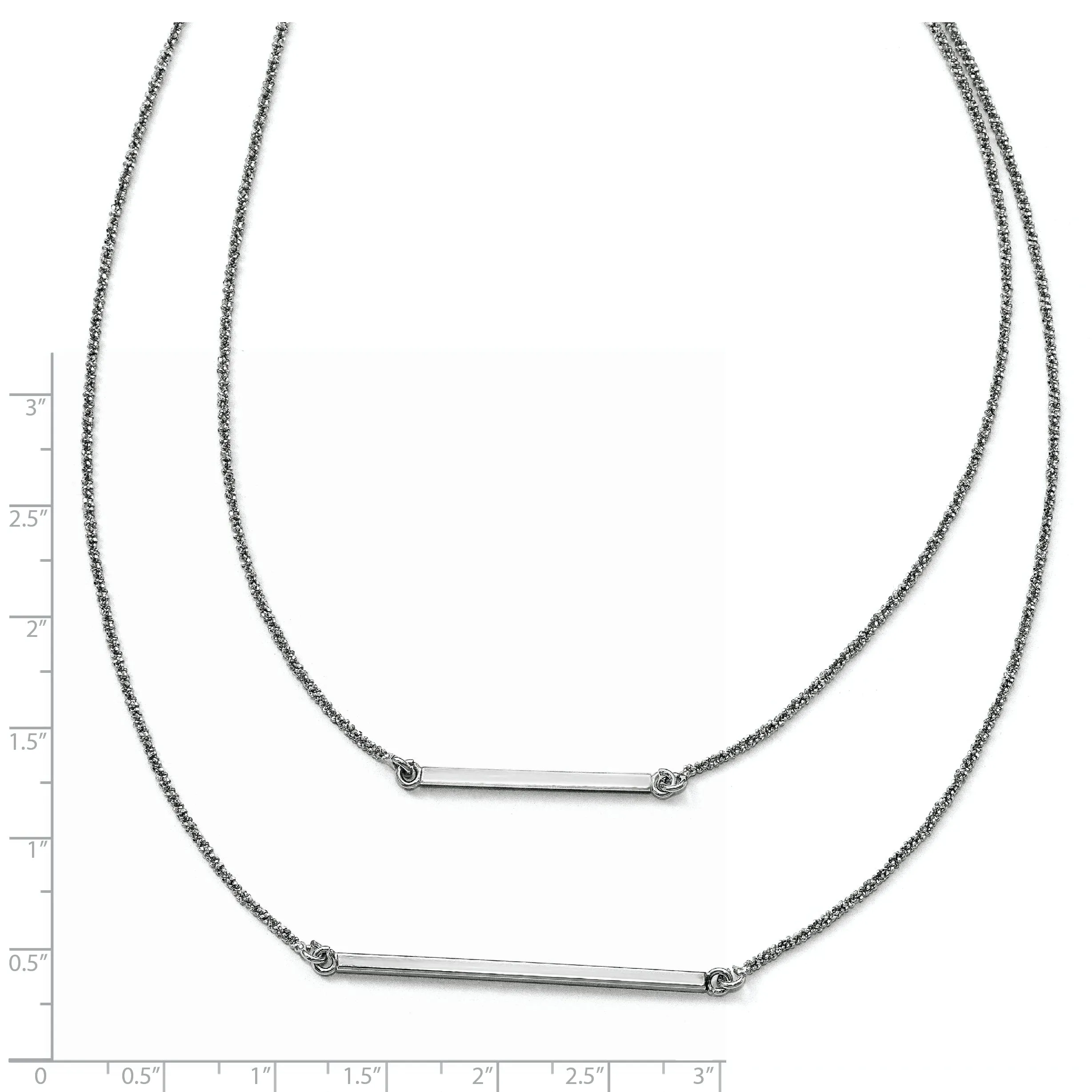 Sterling Silver Double 1.4 mm Strand Necklace