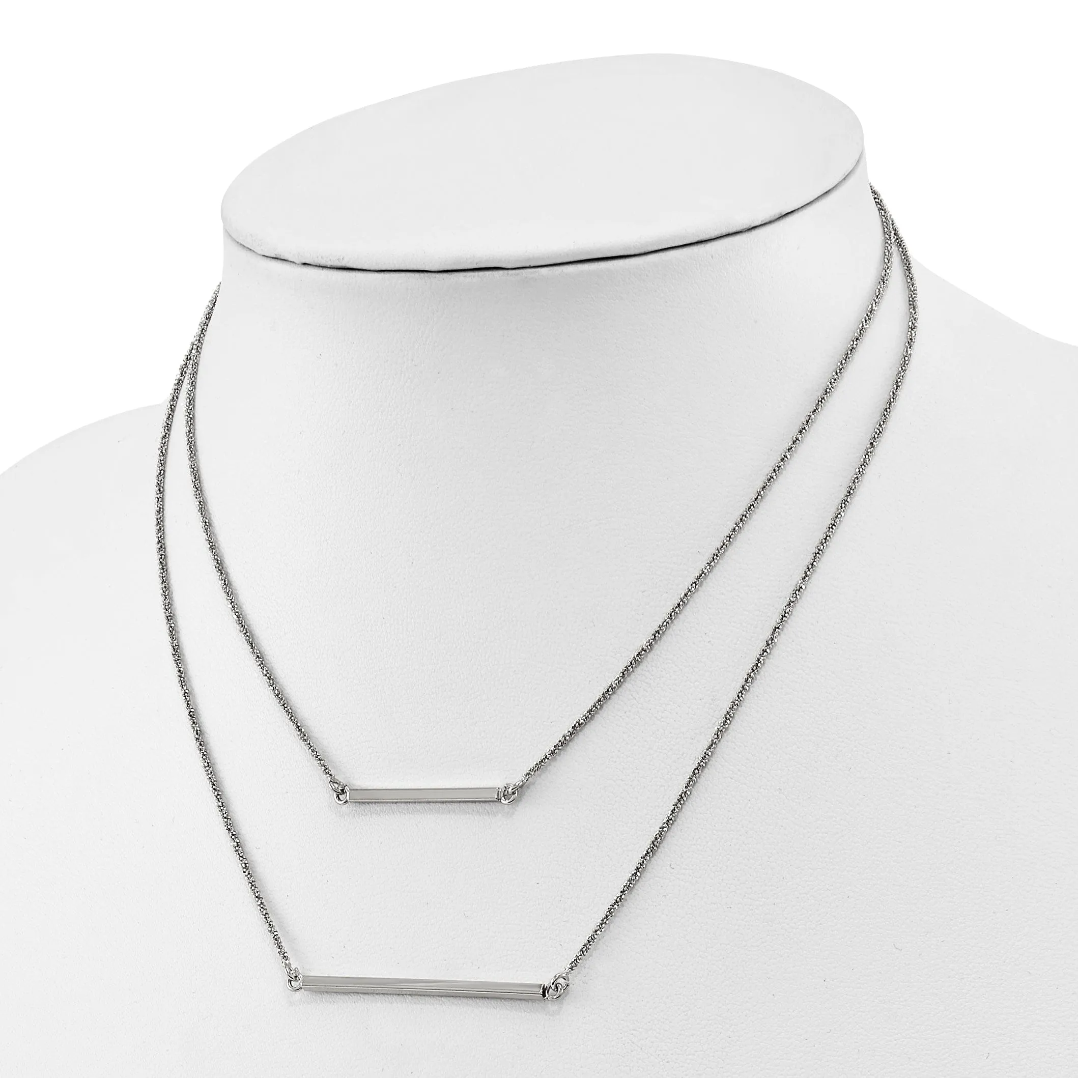 Sterling Silver Double 1.4 mm Strand Necklace